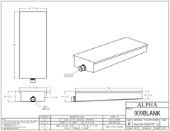 Alpha - 33 Gallon RV Holding Tank - 54" x 21 7/8" x 8 1/2" - 909BLANK