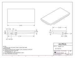 Alpha - 50 Gallon RV Holding Tank - Right Drain - 64" x 32" x 8" - 940BLANK - OEM Grade Black Water Tank