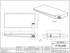 Alpha - 30 Gallon RV Holding Tank - 60" x 28" x 6 1/2" - 977BLANK