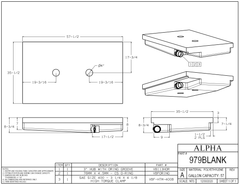 Alpha - 57 Gallon RV Holding Tank - 57 1/2" x 35 1/2" x 8 3/4" - 979BLANK