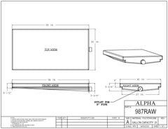 Alpha - 30 Gallon RV Holding Tank - 56" x 30" x 5 1/4" - 987BLANK