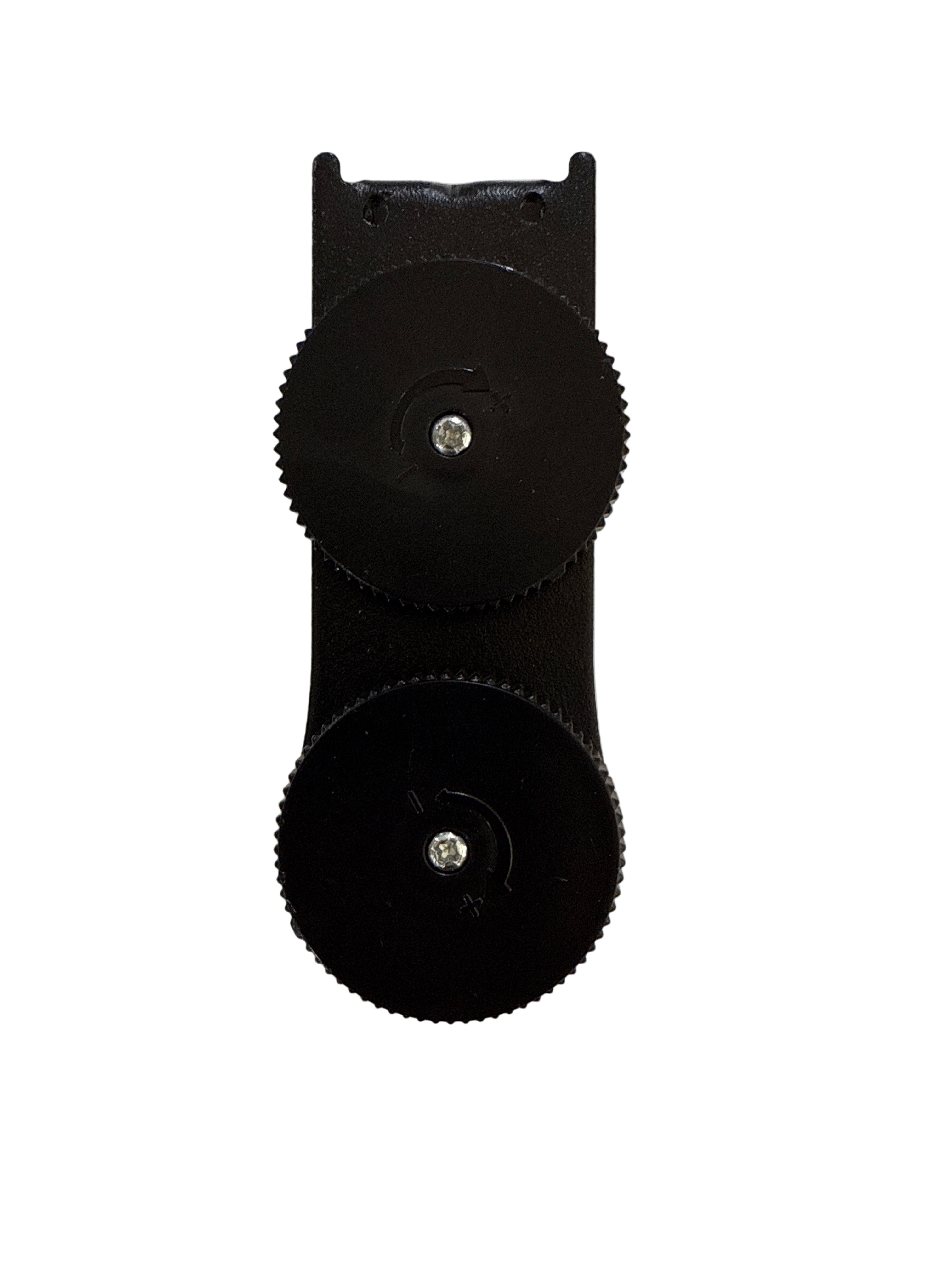 Irvine - Day/Nite End Brackets Black Dials (Double Roller) - Slow-Rise Roller Shade Component