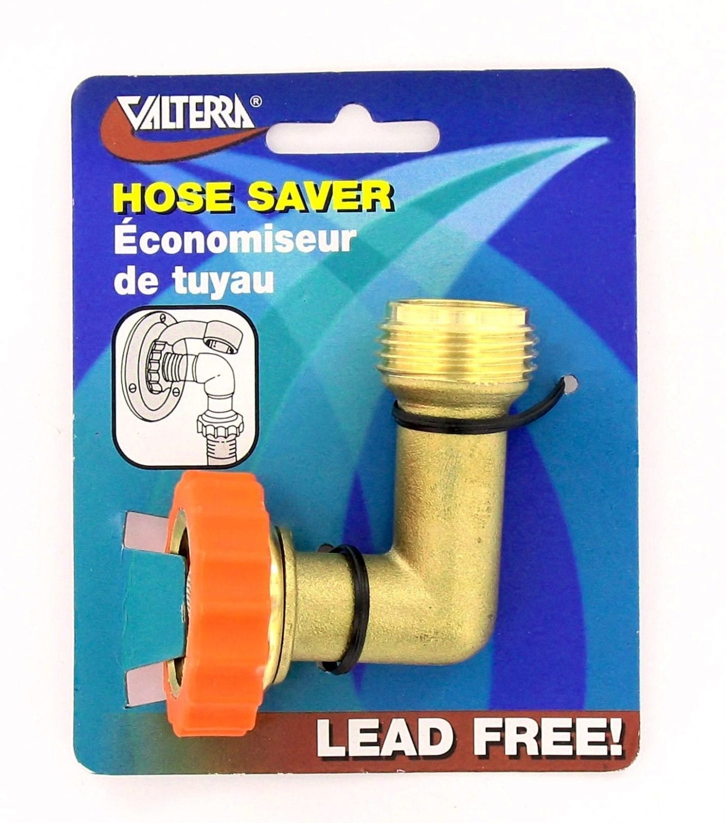 Valterra - 90 Degree Hose Saver - Lead-Free Brass - Carded - VAL0020VP