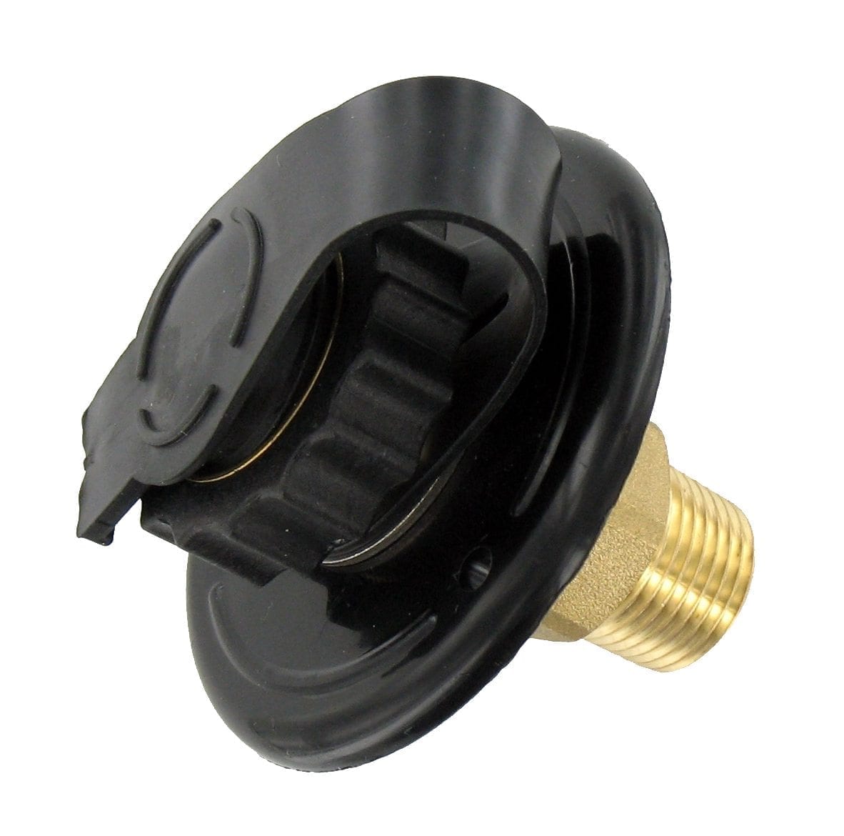 Valterra - Water Inlet - 2-3/4″ flange, MPT, lead-free brass, black - VAL0169LF