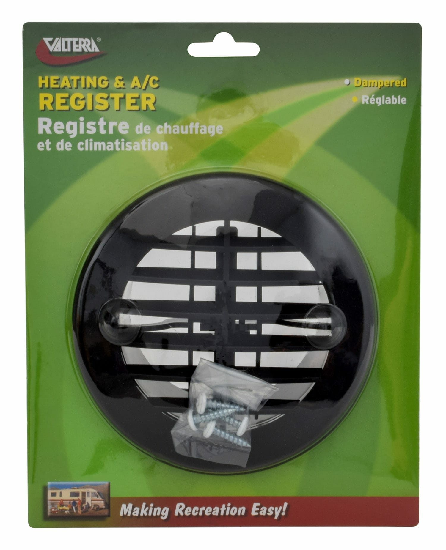 Valterra - Heating and A/C Register - Round, Black - Carded - VAL3353VP