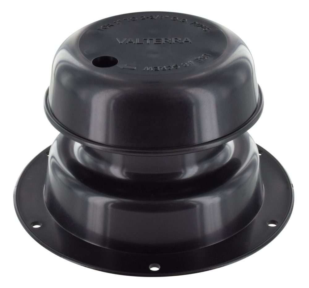 Valterra - Universal Plumbing Vent Kit - Includes putty and screws, black - Carded - VAL3389BKVP
