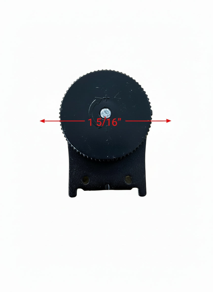 Irvine Shade - Nite End Brackets Black Dials Single Roller Slow-Rise RV Roller Shade Replacement Component RS-BA100B