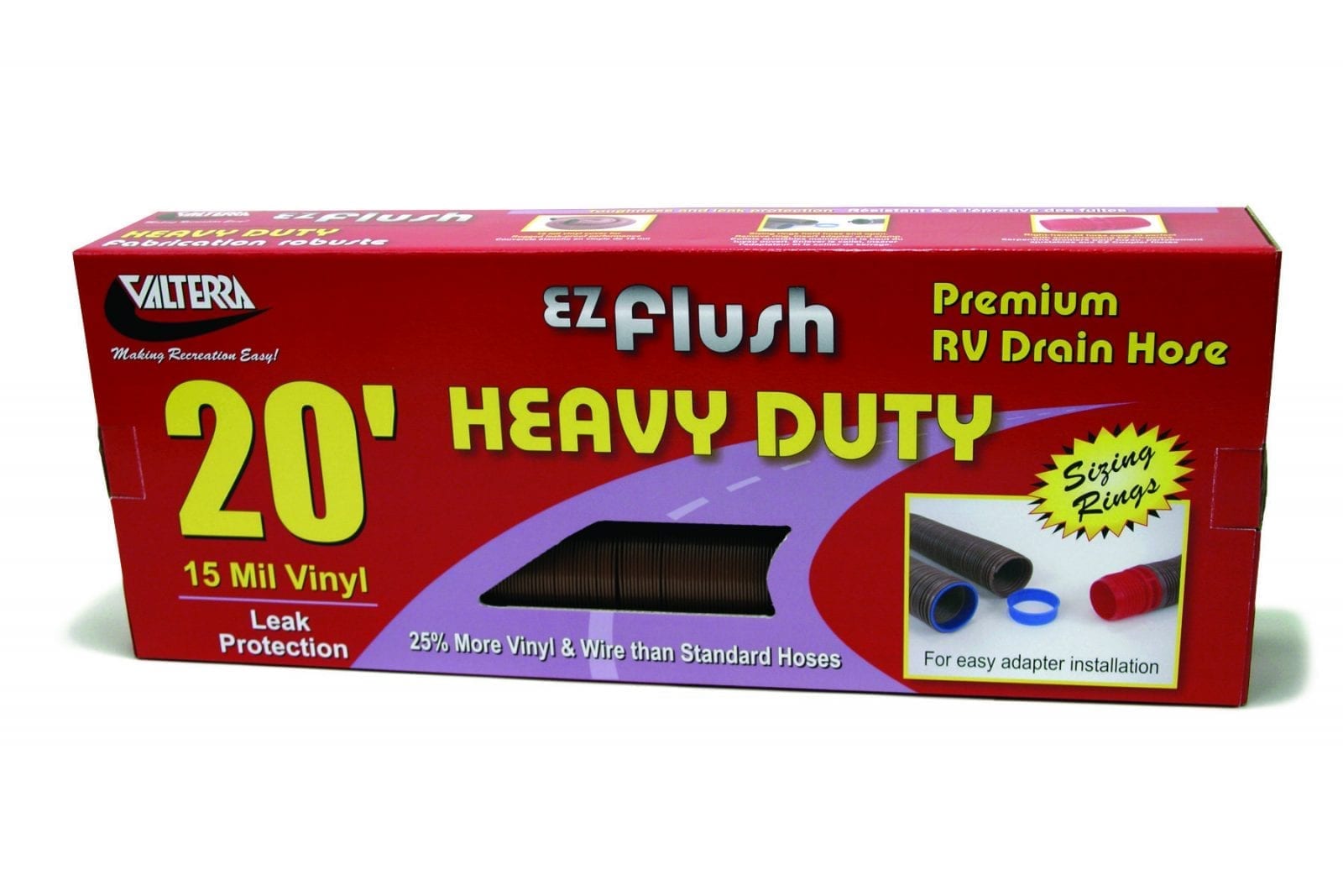 Valterra - EZ Flush Heavy Duty Drain Hose - 3 Inch x 20 Foot, Bronze - Boxed - VALD04-0040