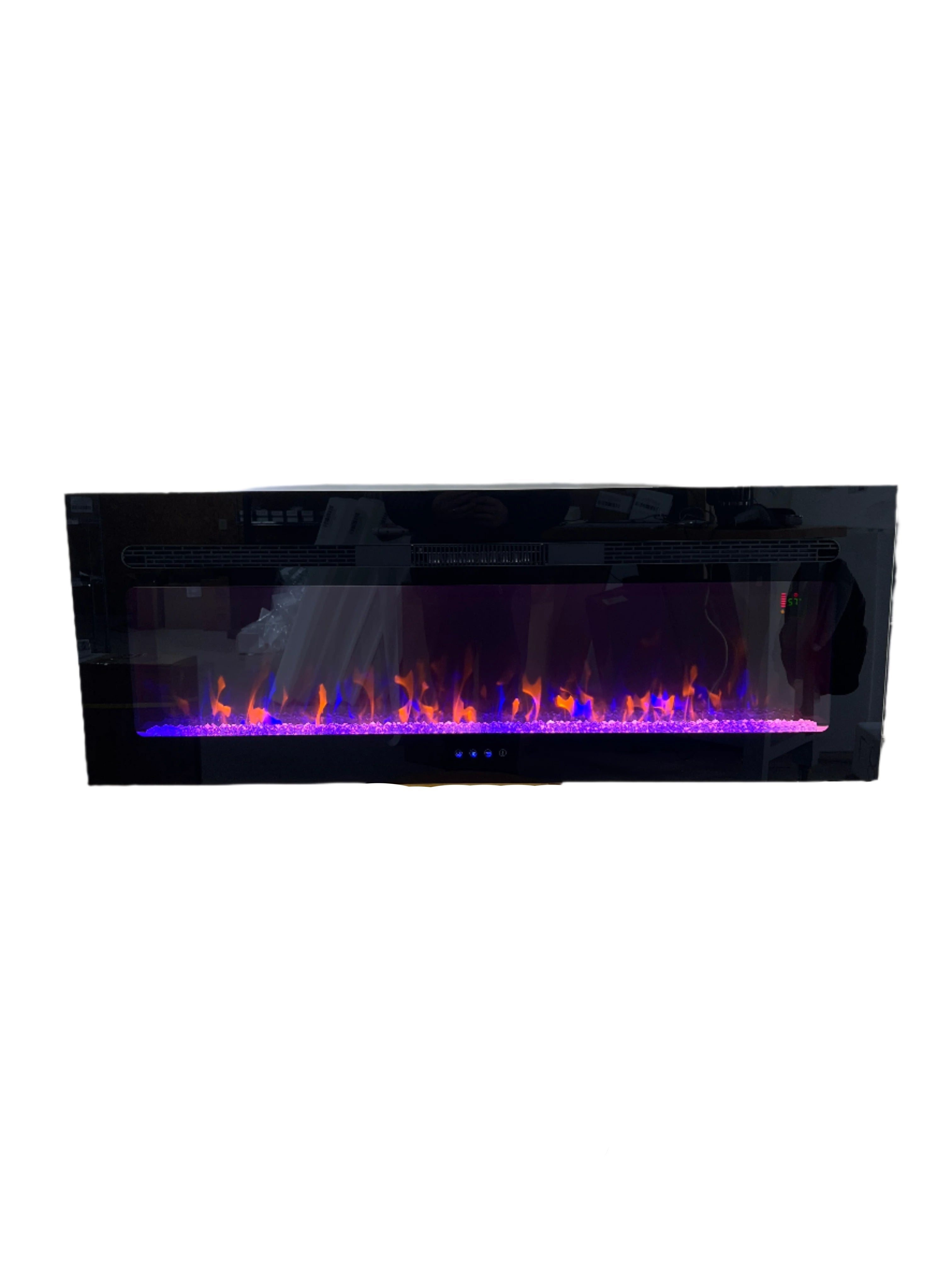 Covenant 48" Electric RV Fireplace Flat Front with Crystals and Remote Control LFP48-CT W914-48FT