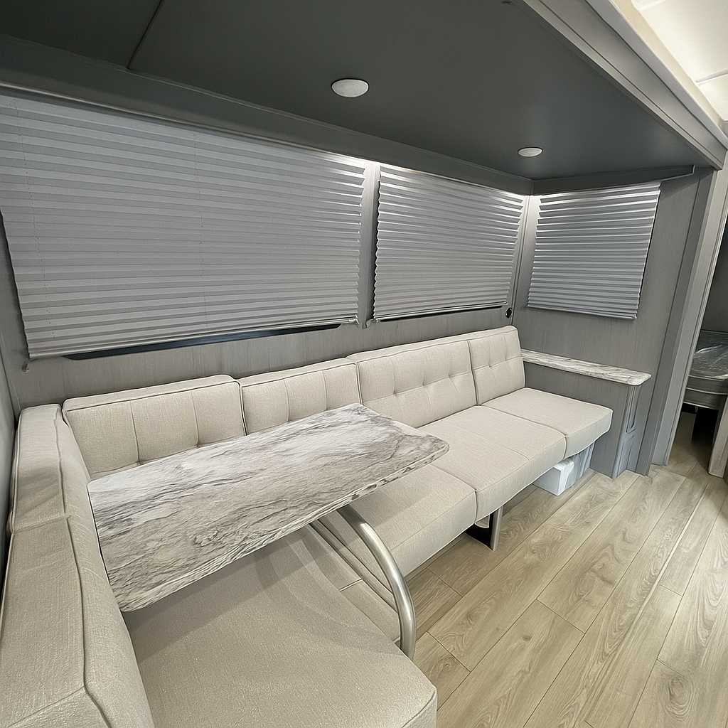 RV Pleated Window Night Shades - Gray Color - Genuine OEM Supplied - Custom Sizes