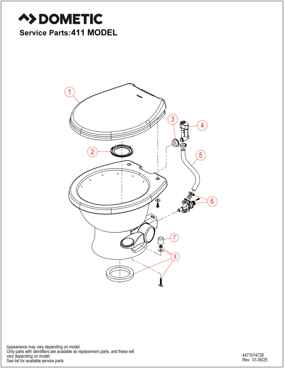 R3314989NS.411 exploded parts diagram