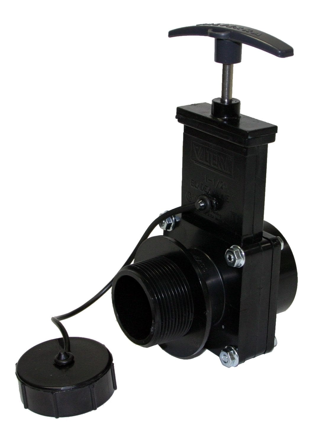 Valterra - Waste Valve - 1-1/2″ Hub x 1-1/2″ Male Thread, Cap & Strap - OEM replacement - VALT1001C