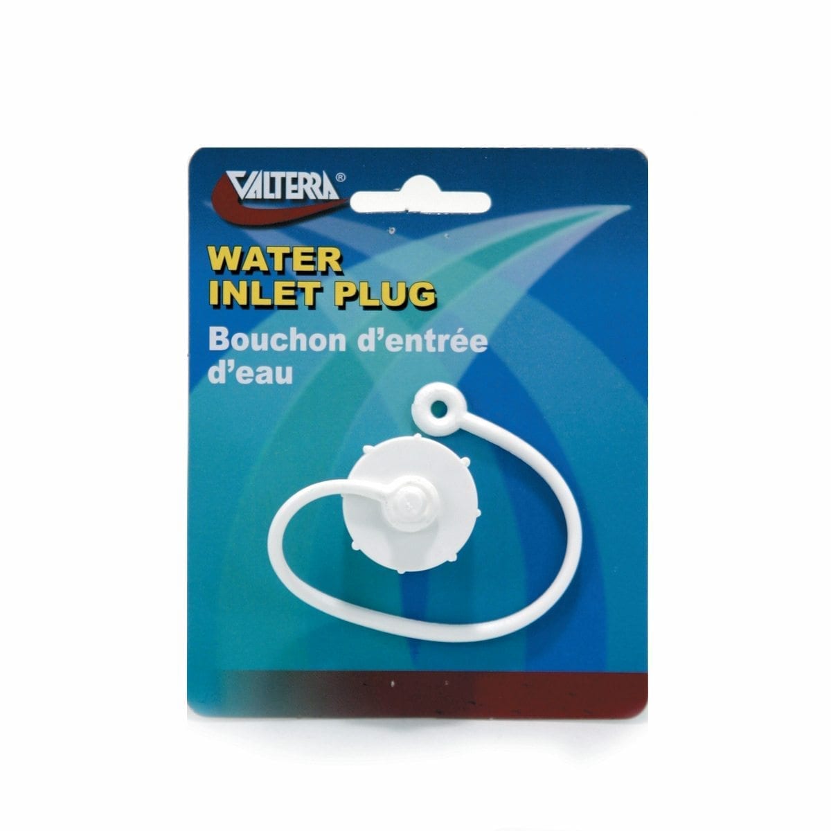 Valterra - Hose Plug - 3/4 Inch Male Thread with Strap, Off White - Carded - VALA0170S