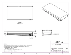 Alpha - 30 Gallon RV Holding Tank - Right Drain - 52" x 23" x 8" - VR23528HRBLANK