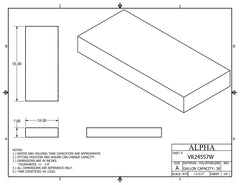 Alpha - 47 Gallon RV Fresh Water Tank - 55" x 24" x 11" - VR245587WBLANK - FDA Approved Polyethylene