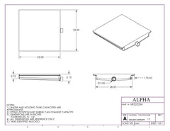 Alpha - 15 Gallon RV Holding Tank - Center Drain - 32" x 32" x 5.125" - VR32325HBLANK - OEM Grade Black Water Tank
