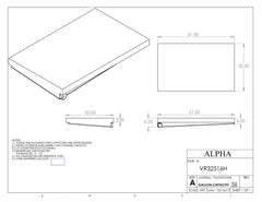 Alpha - 30 Gallon RV Holding Tank - Left Drain - 32" x 51" x 6" - VR32516HLCD - OEM Grade Black Water Tank