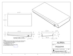 Alpha - RV Holding Tank - 62 Gallons - 65 1/4" x 32" x 9 1/2" - VR32659HRBLANK - OEM Black Water Waste Tank