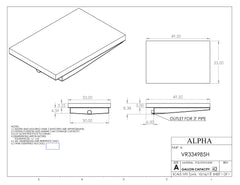 Alpha - 42 Gallon RV Holding Tank - 49.5" x 33" x 8.375" - VR334985HBLANK - OEM Grade Black Water Tank