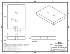 Alpha - 77 Gallons Fresh Water Tank - 61" x 44 1/2" x 8 1/2" * - VR44617WBLANK