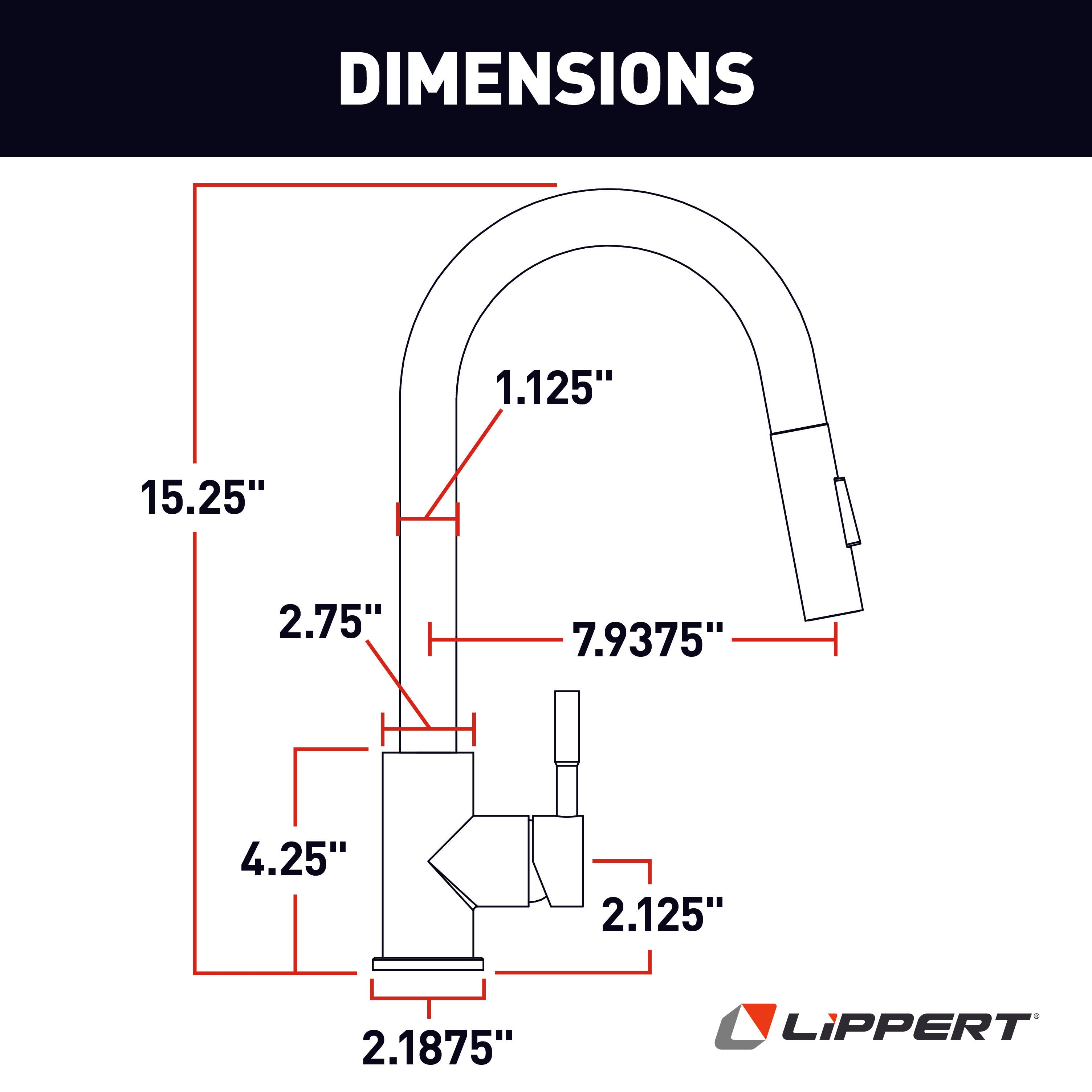Lippert Flow Max Bullet Pull-Down Kitchen Faucet - Stainless Steel - Image 2