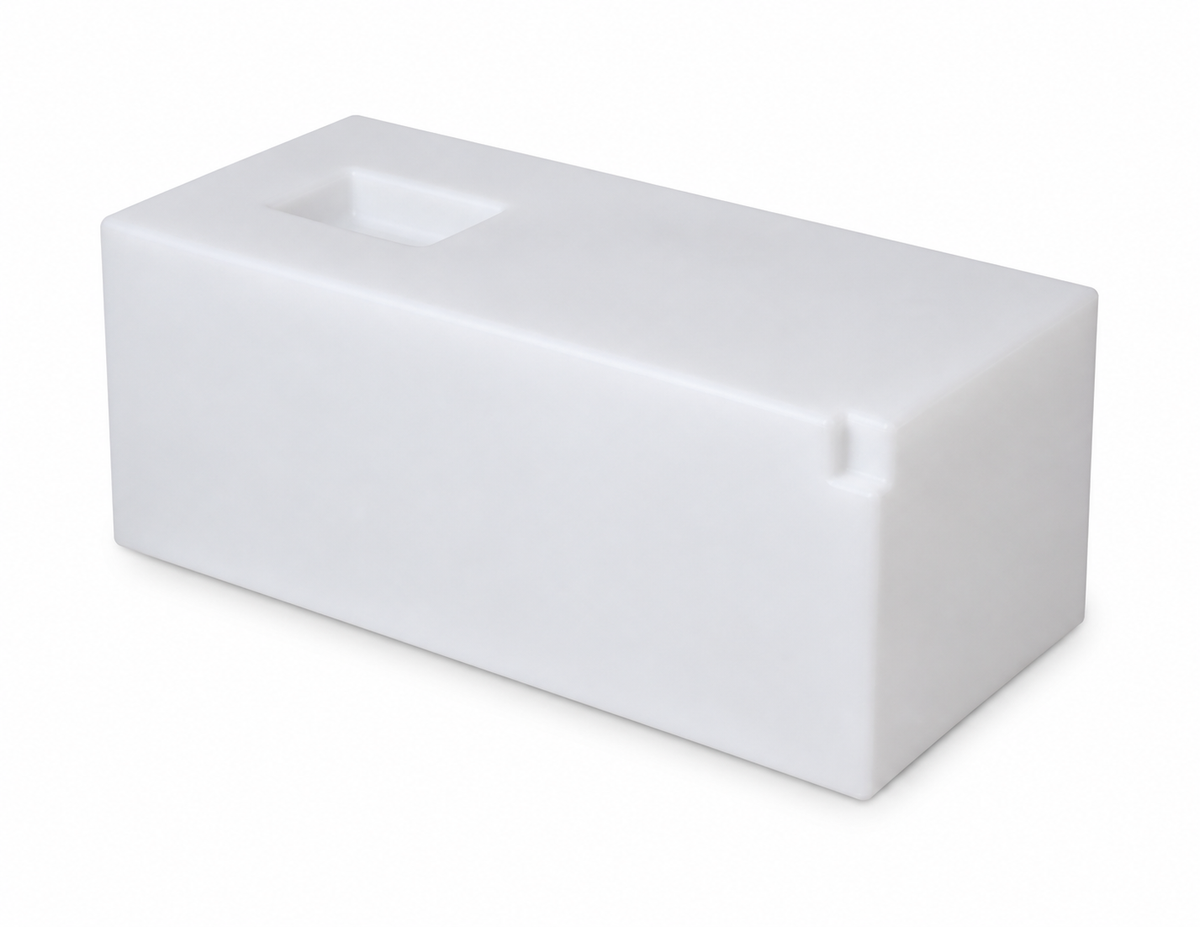 Alpha 40 gallon RV fresh water tank 39 x 18 x 14 inches - photorealistic three-quarter view