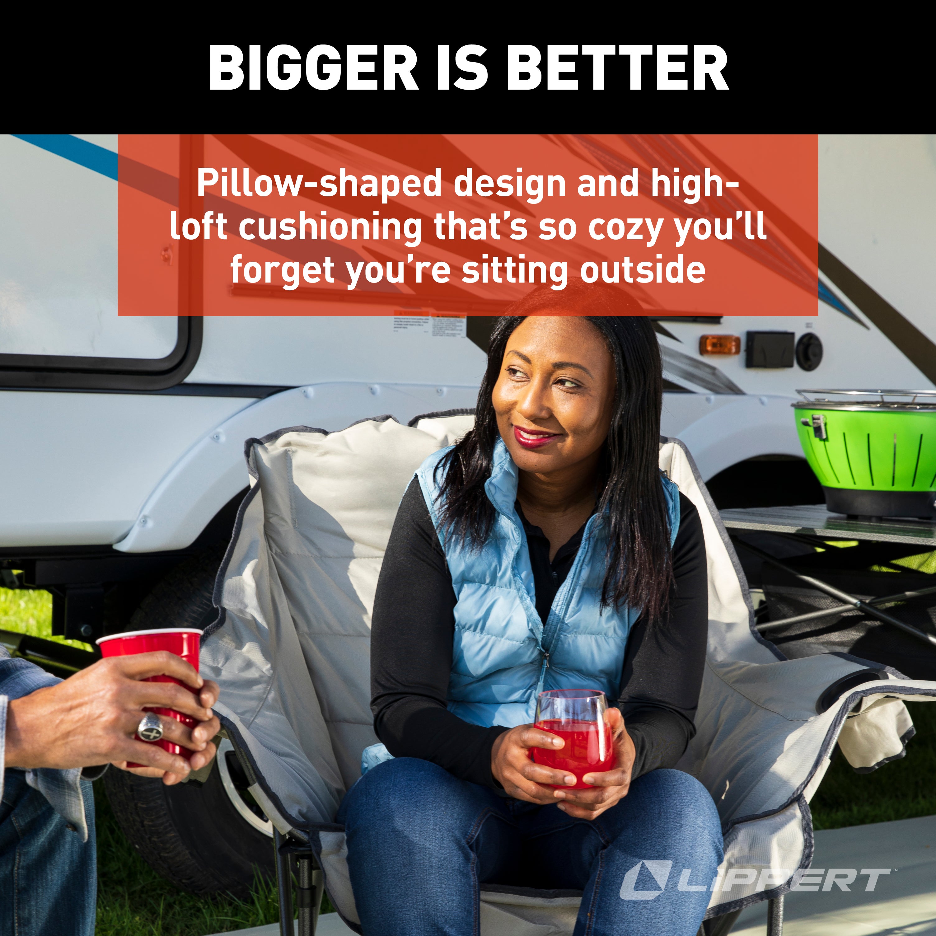 Lippert Big Bear Club Camping Chair - Sand - Image 4