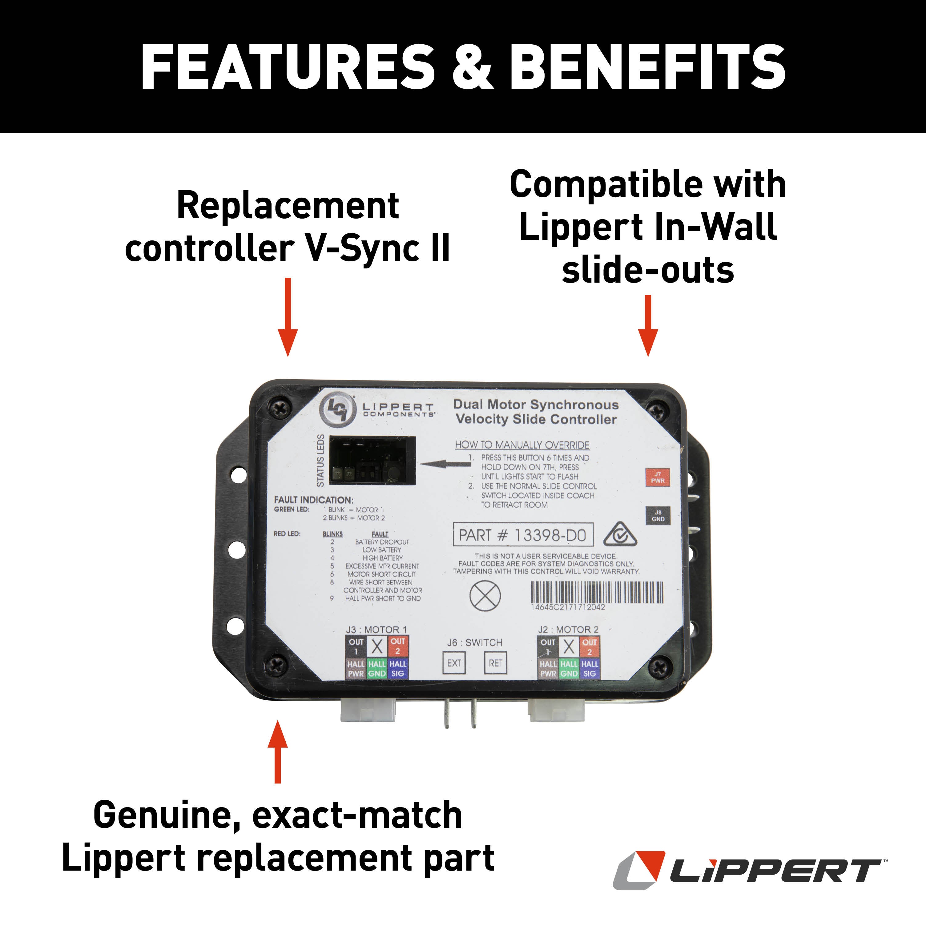 Lippert Replacement In-Wall Slide-Out Controller V-Sync Ii #13398-Do - Image 5