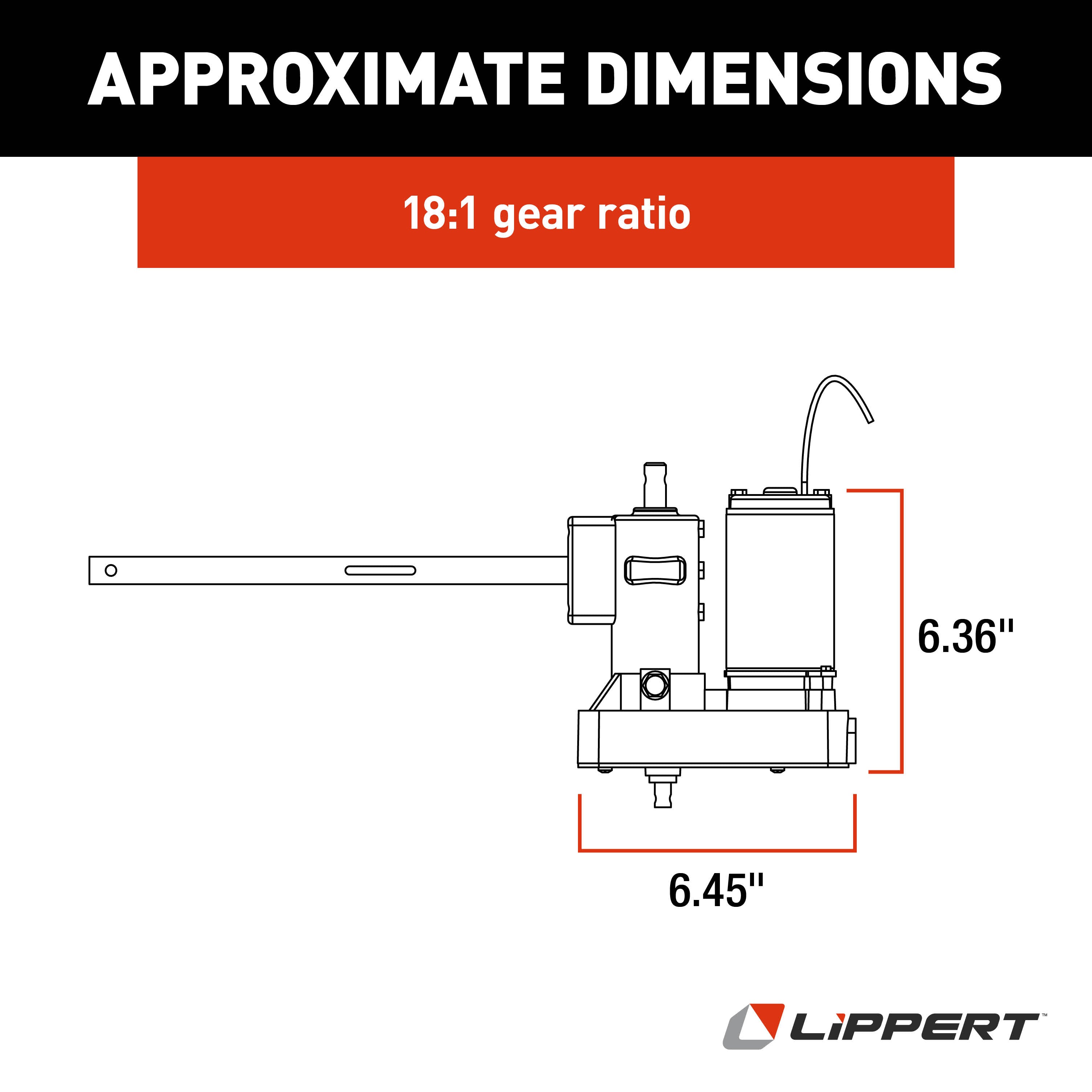 Lippert Replacement Above-Floor Slide-Out 18:1 Venture Motor & Right-Angle Driveshaft #117292 - Image 3