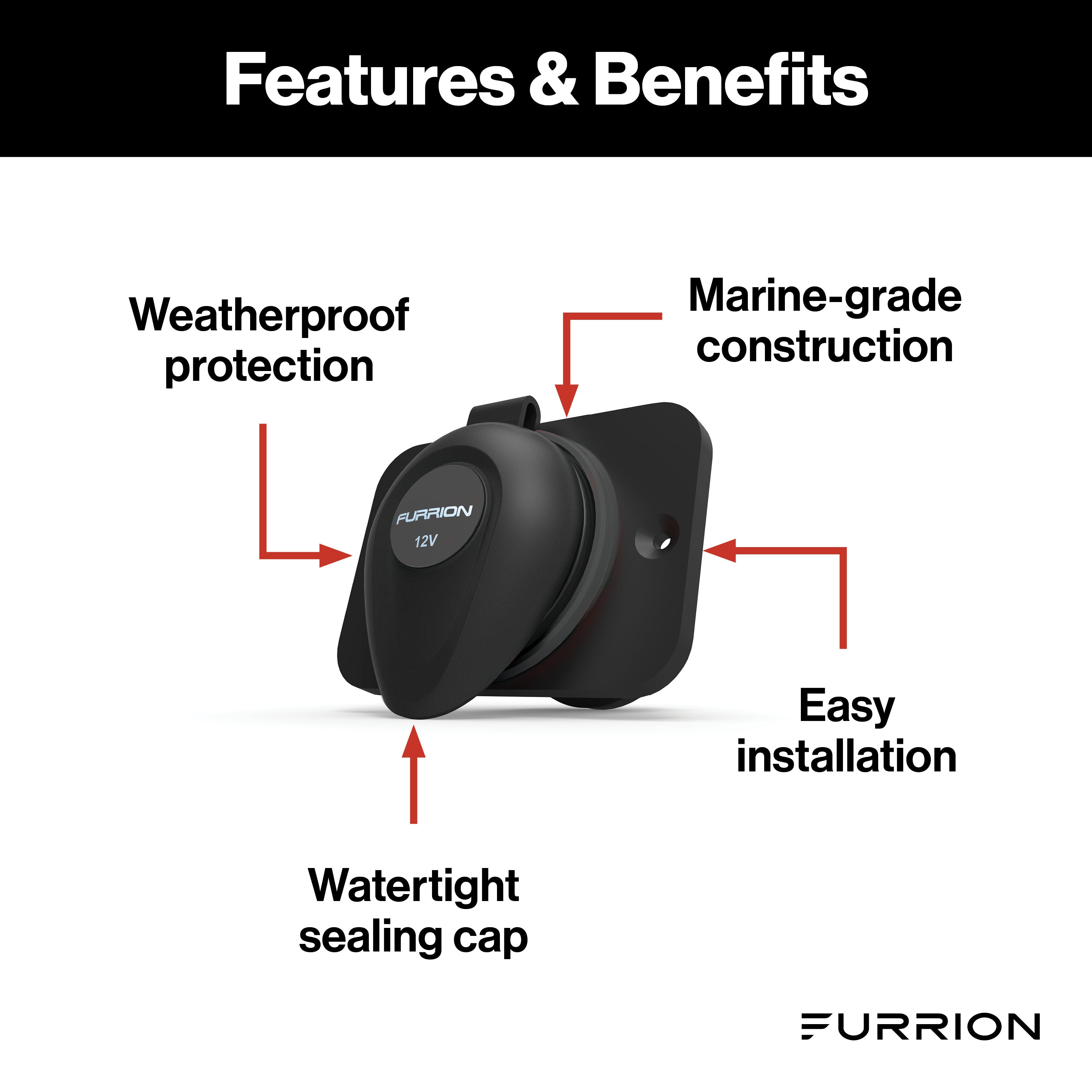 Furrion Electrical Rv Receptacle With Watertight Sealing Cap - 12V #F12Vr-Am - Image 3