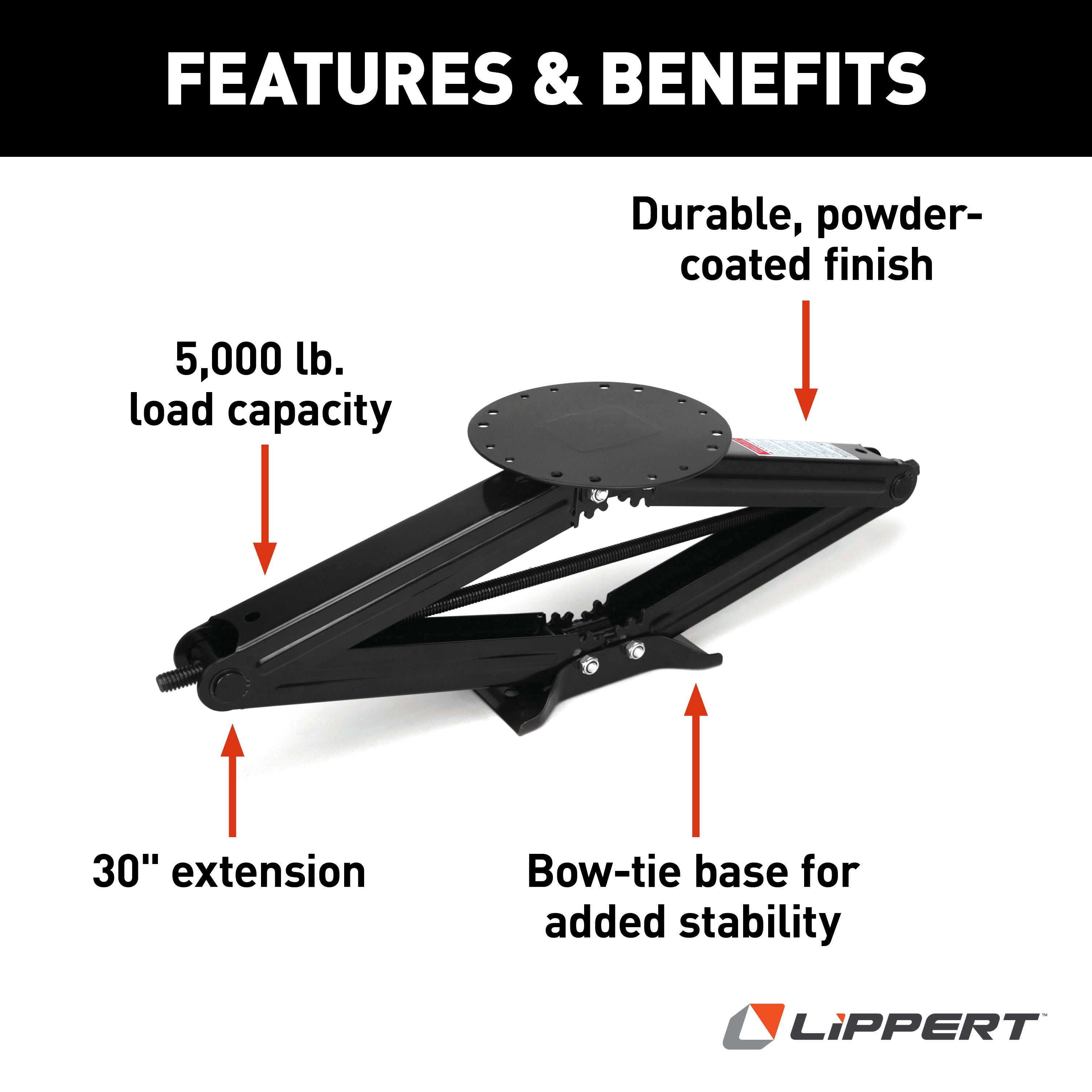 Lippert Manual Rv Scissor Jack Kit - 30" (Single Pack) #182149 - Image 3