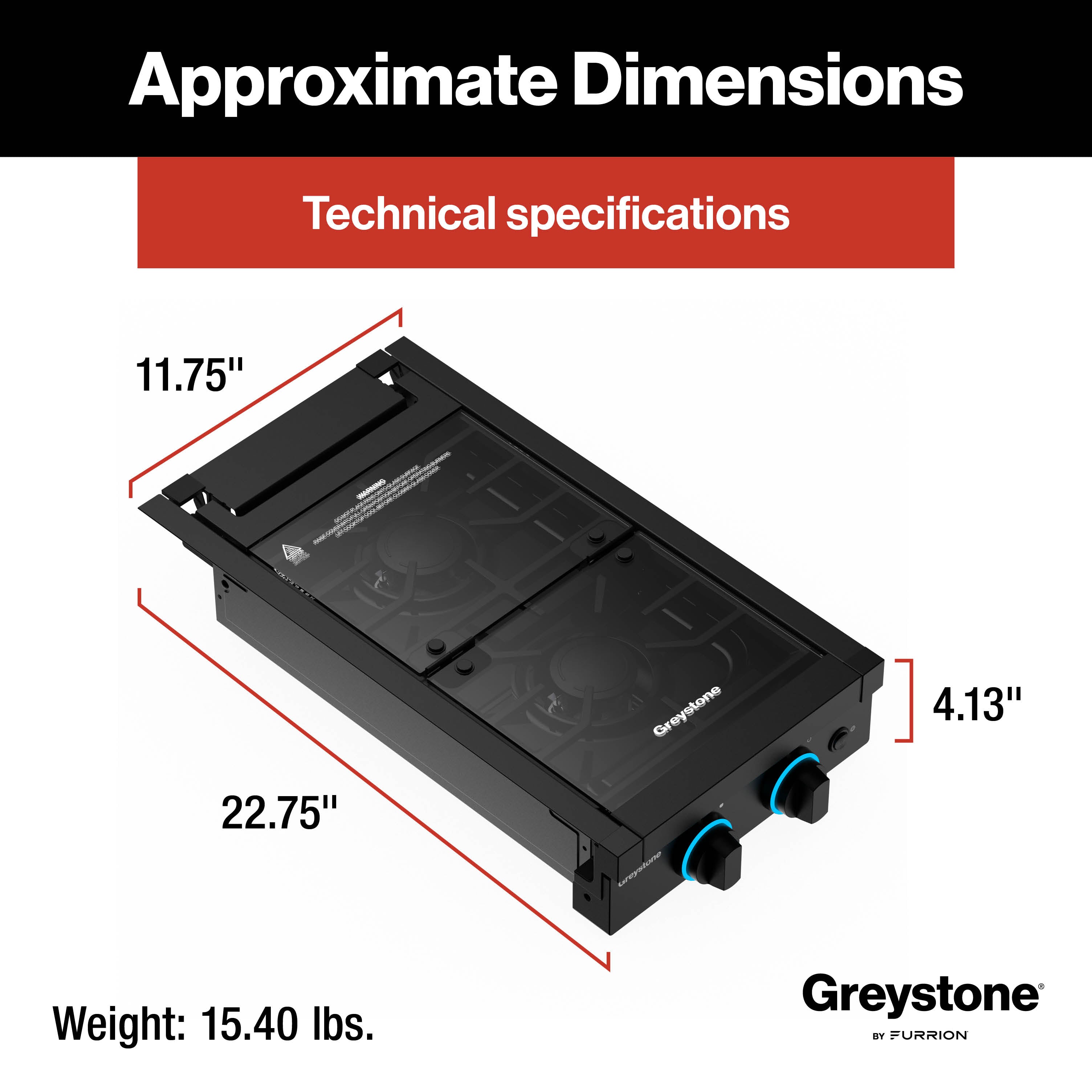Greystone by Furrion 12 inch 2-burner RV gas cooktop GGH12D2MA1B-BL 2023045680 image 3