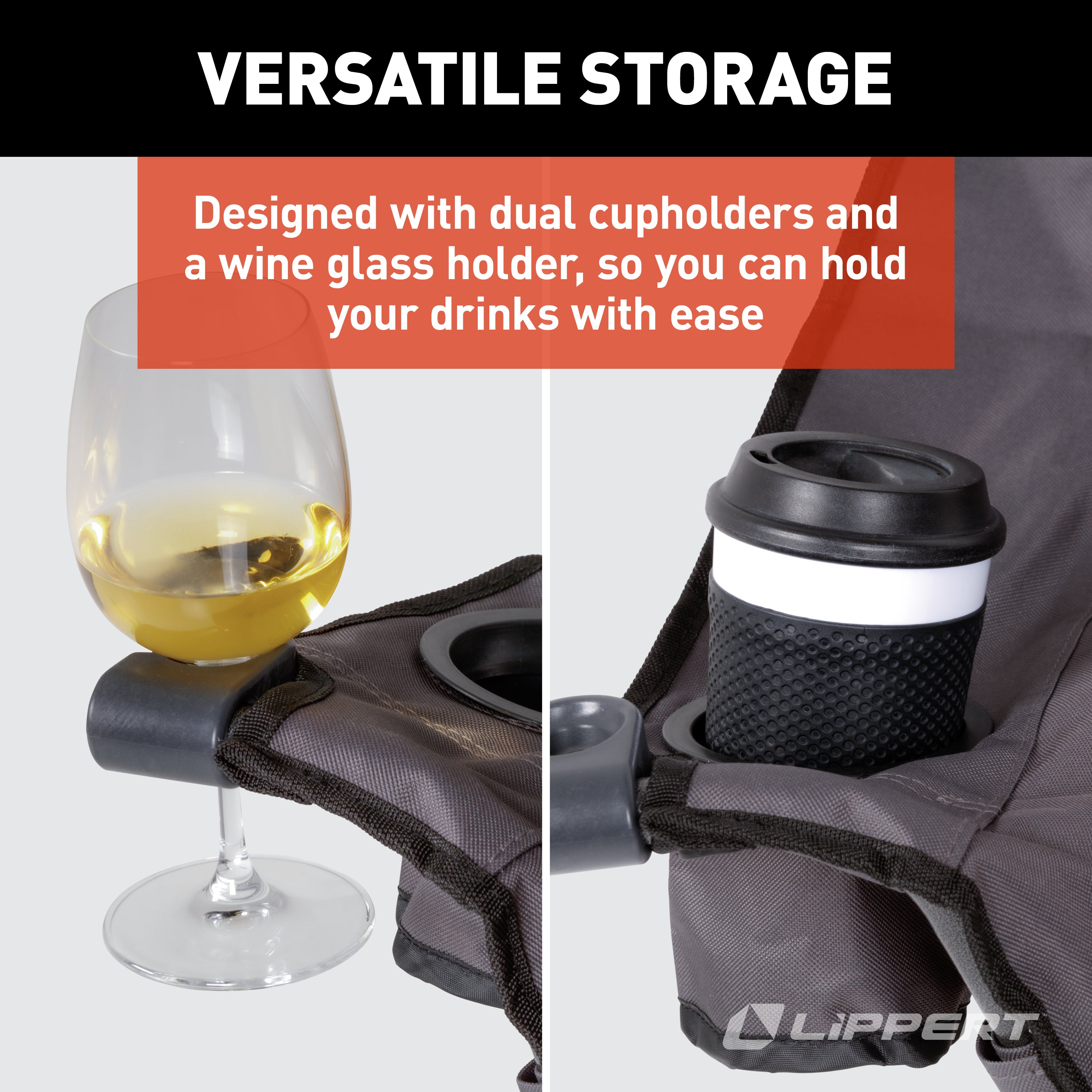 Lippert Big Bear Club Camping Chair - Dark Grey - Image 5