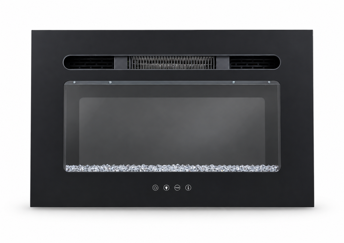 Covenant LFP26-CT 26 inch crystal electric RV fireplace — studio product rendering