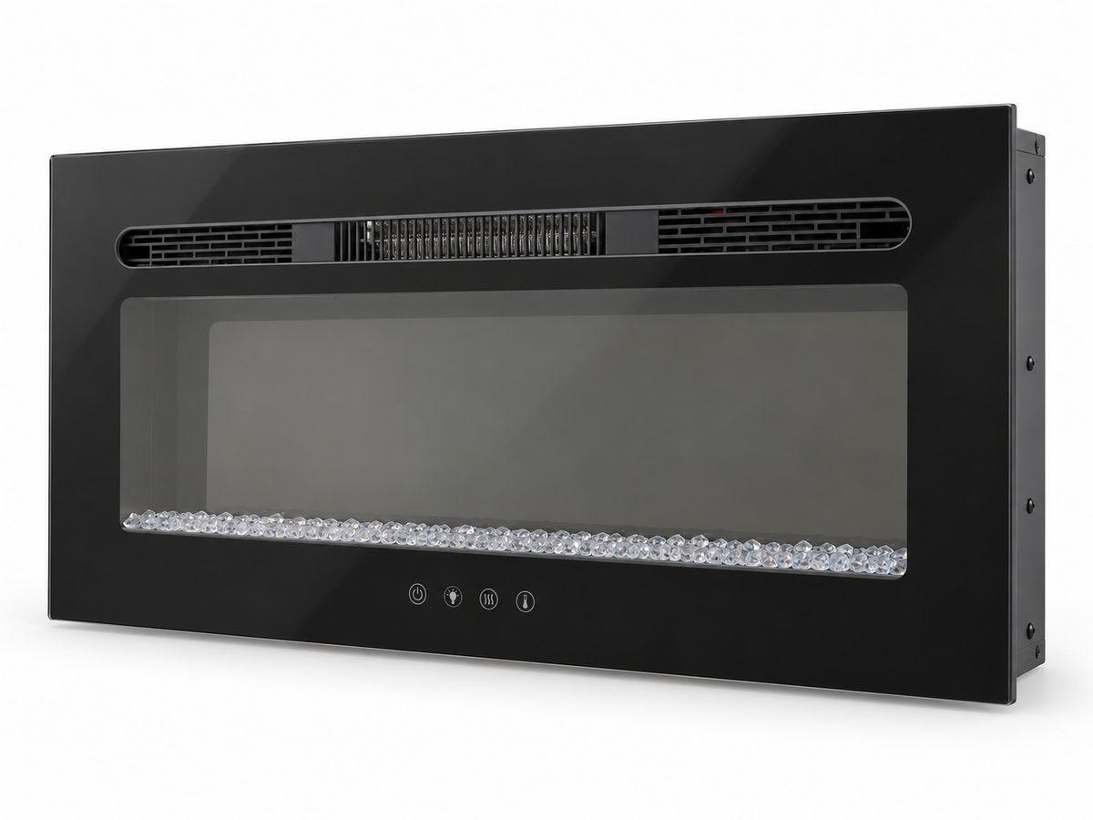 Covenant LFP30-CT 30 inch crystal electric RV fireplace — studio product rendering