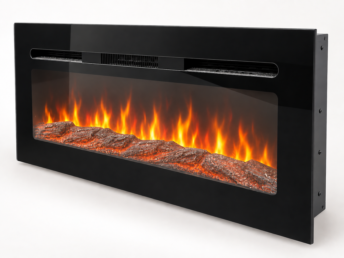 Covenant LFP36-LT 36 inch electric RV fireplace with electric flames on