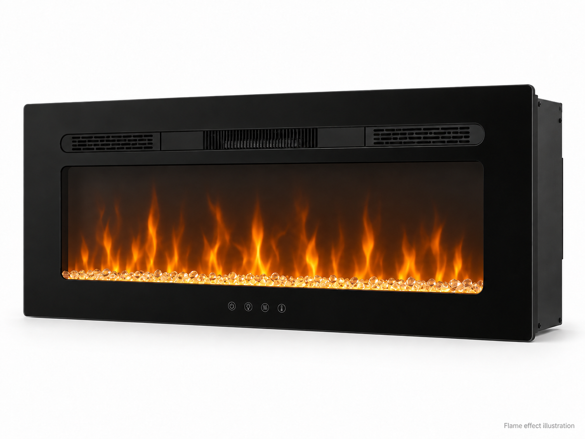 Covenant LFP40-CT 40 inch crystal electric RV fireplace — flame effect illustration