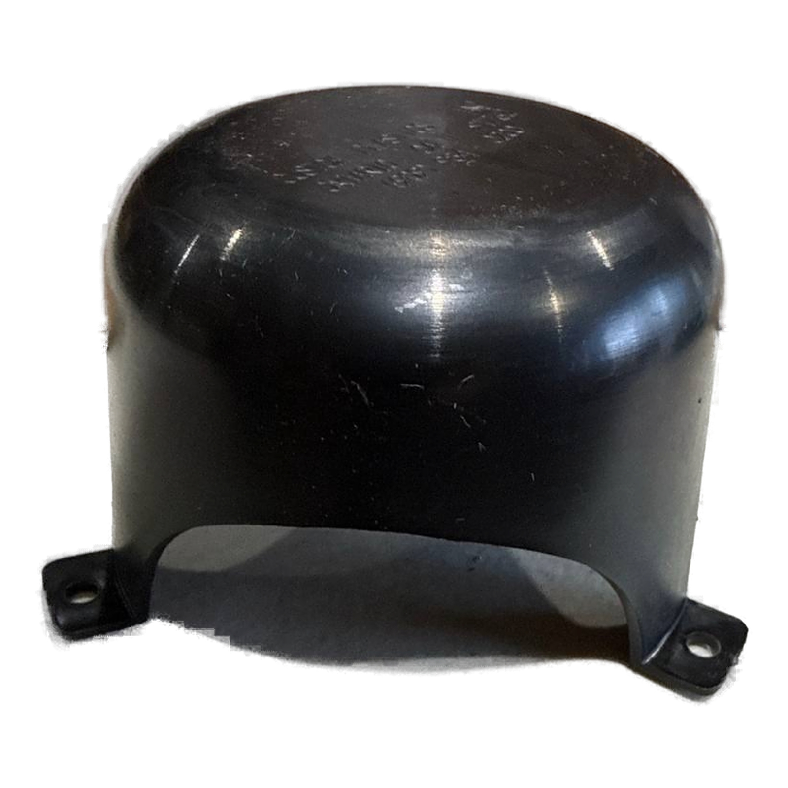 Custom Plastics 43B black RV plumbing roof vent removable cap side profile and vent opening