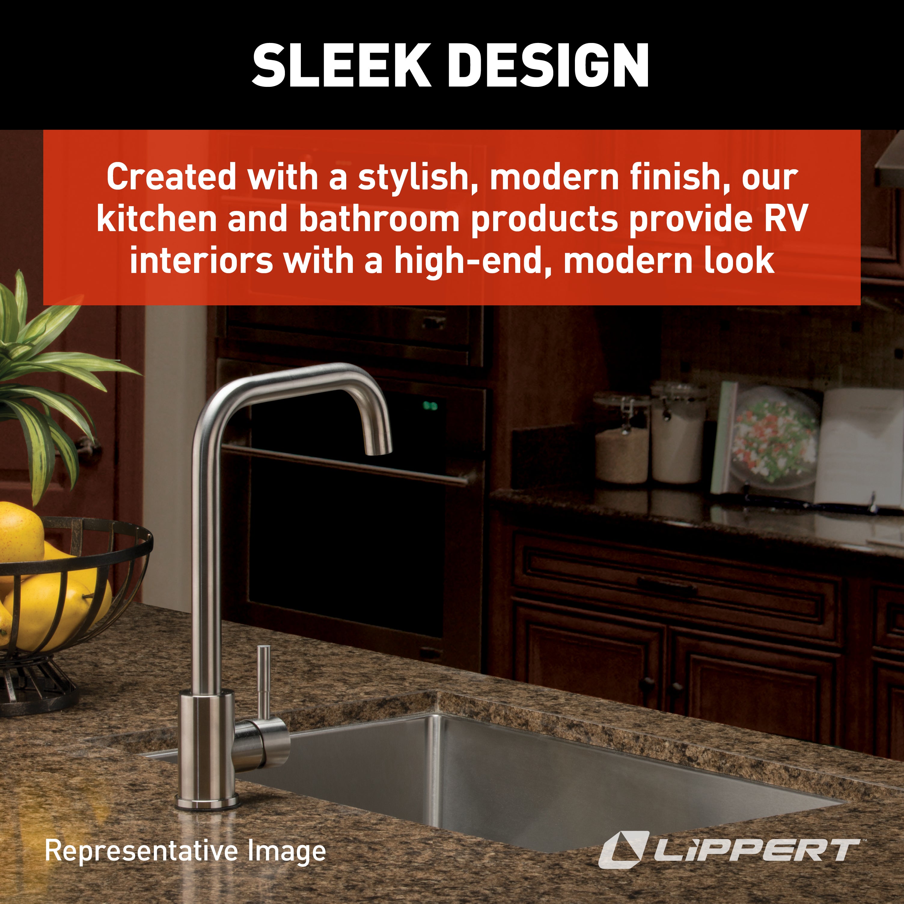 Lippert - Square Gooseneck Faucet - Stainless Steel - Image 4