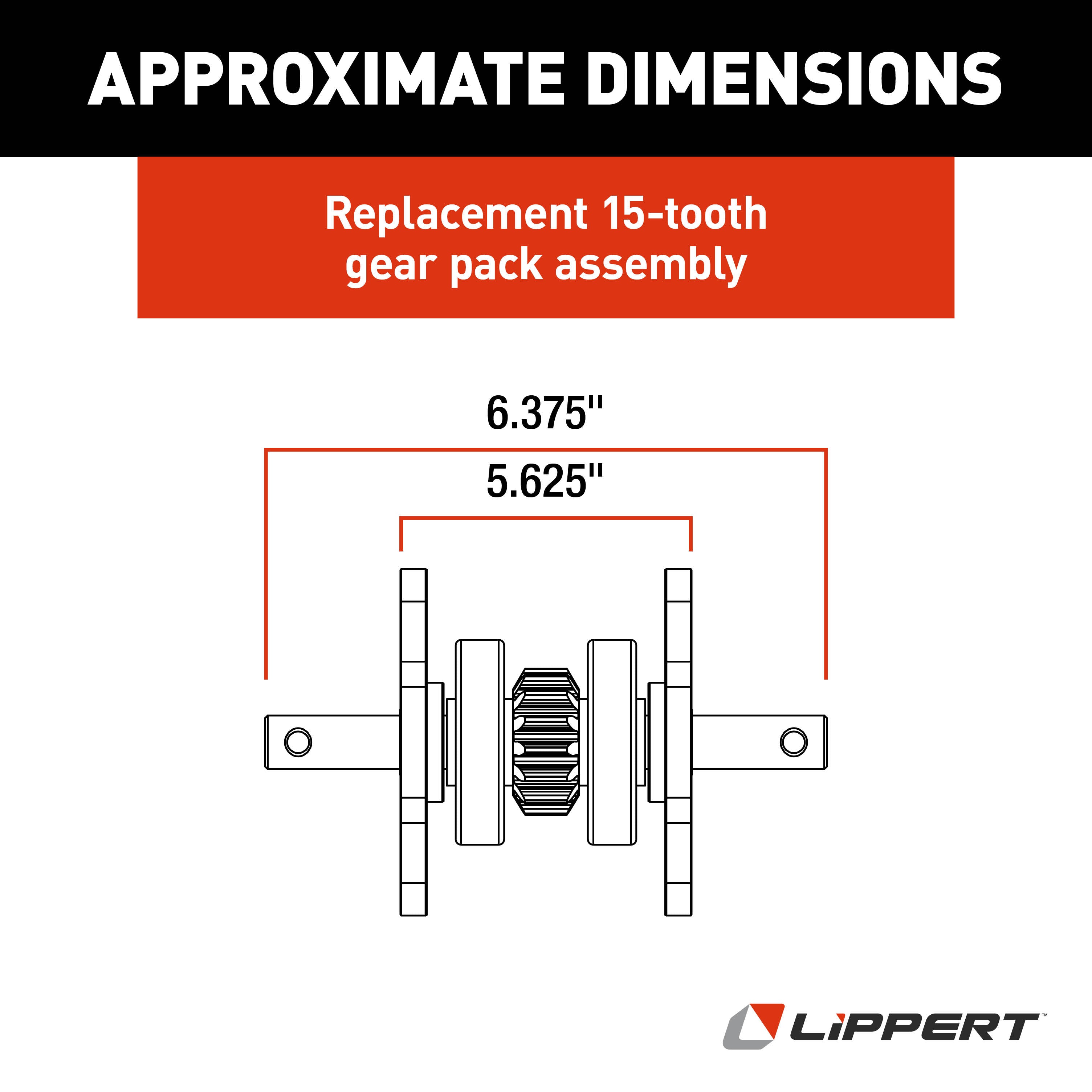 Lippert Replacement 2 X 2 Through-Frame Slide-Out Gear Pack Assembly Without Roll Pins #281331 - Image 3