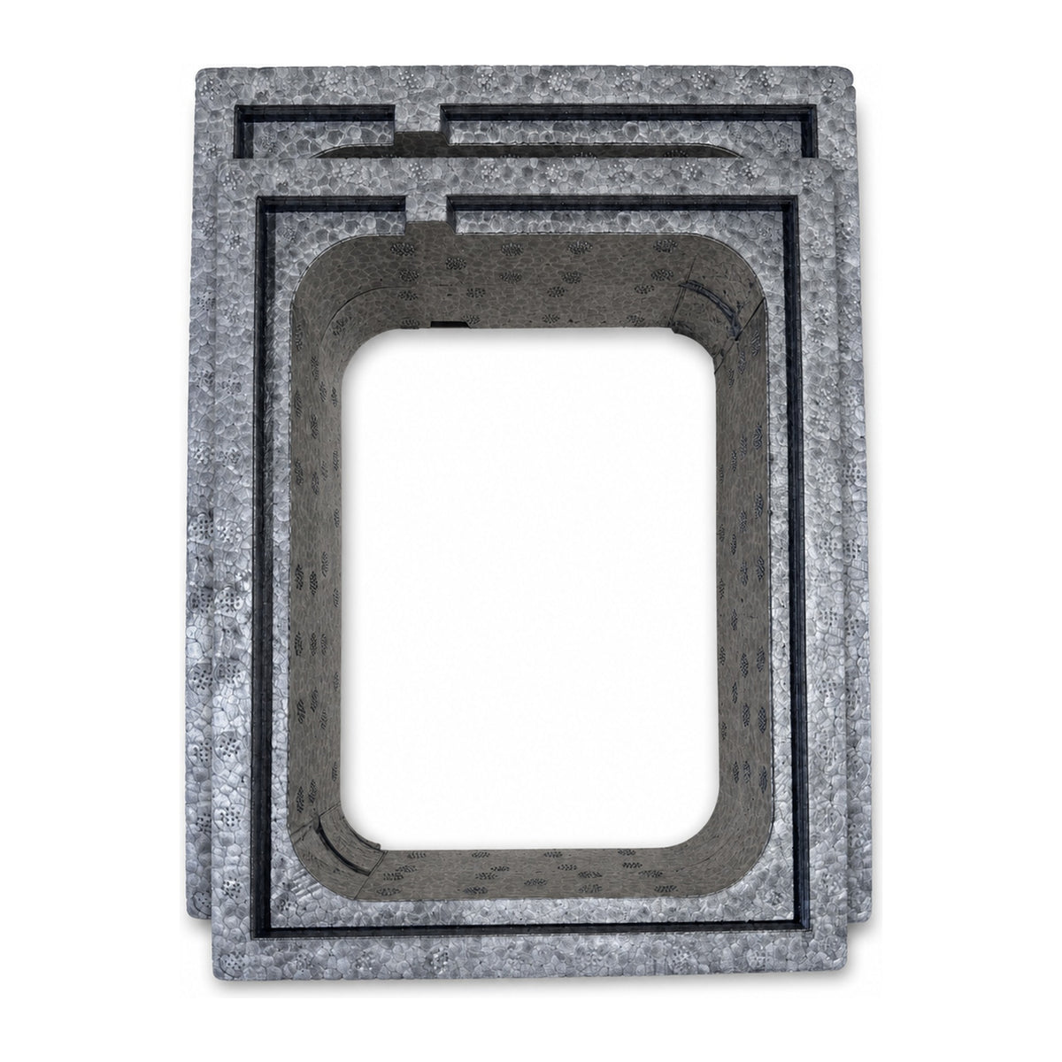 Dometic 9620006638 FreshJet air distribution box foam spacers stacked to show how they stack for thicker RV roofs
