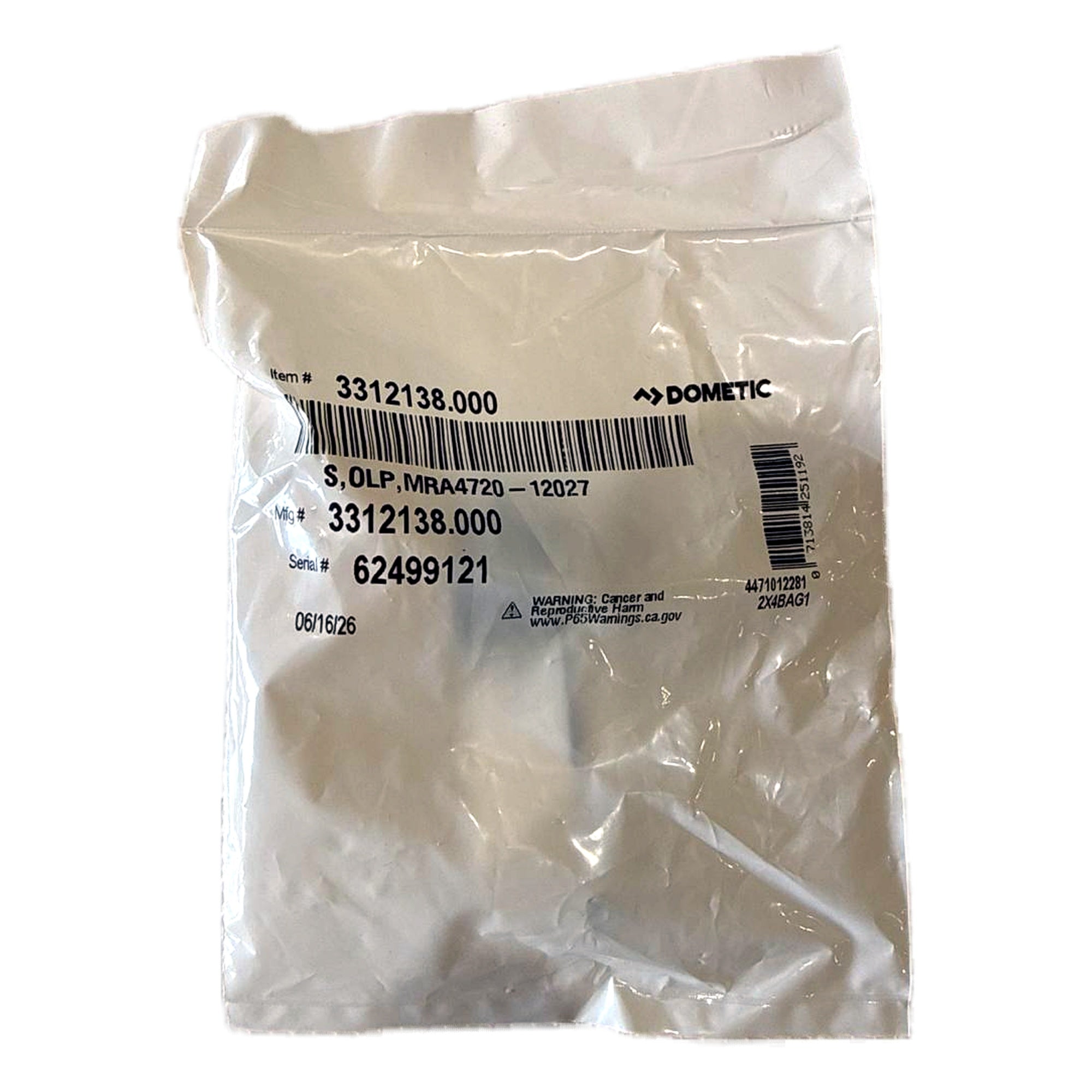 Dometic DuoTherm AC Overload Protector Kit Package Label - Part# 3312138.000
