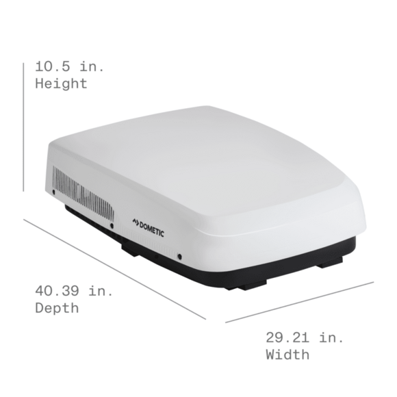 Dometic - FreshJet 5 Series 15,000 BTU Low-Profile Electronic RV Air Conditioner with Heat Pump - White - Part# 9620017216 alternate product angle