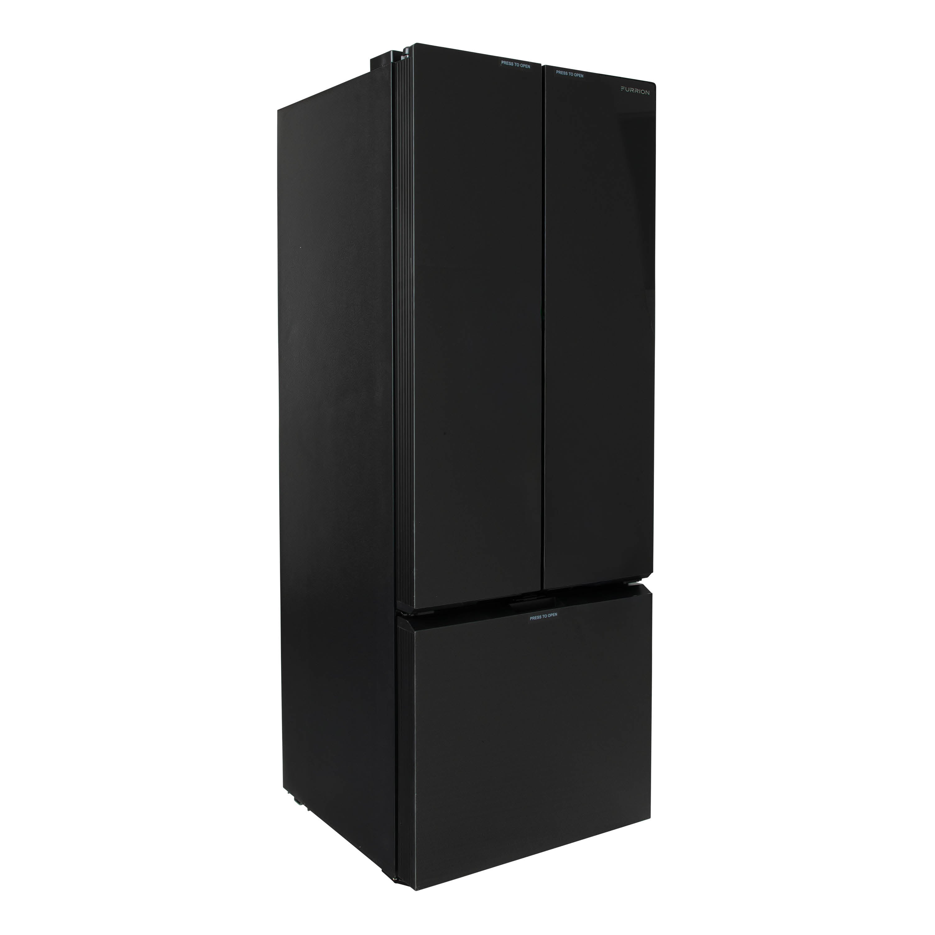 Furrion® - Built-In RV Refrigerator - 12V - 12 cu. ft. - French Doors - Bottom Freezer - Black Glass - #2024016838