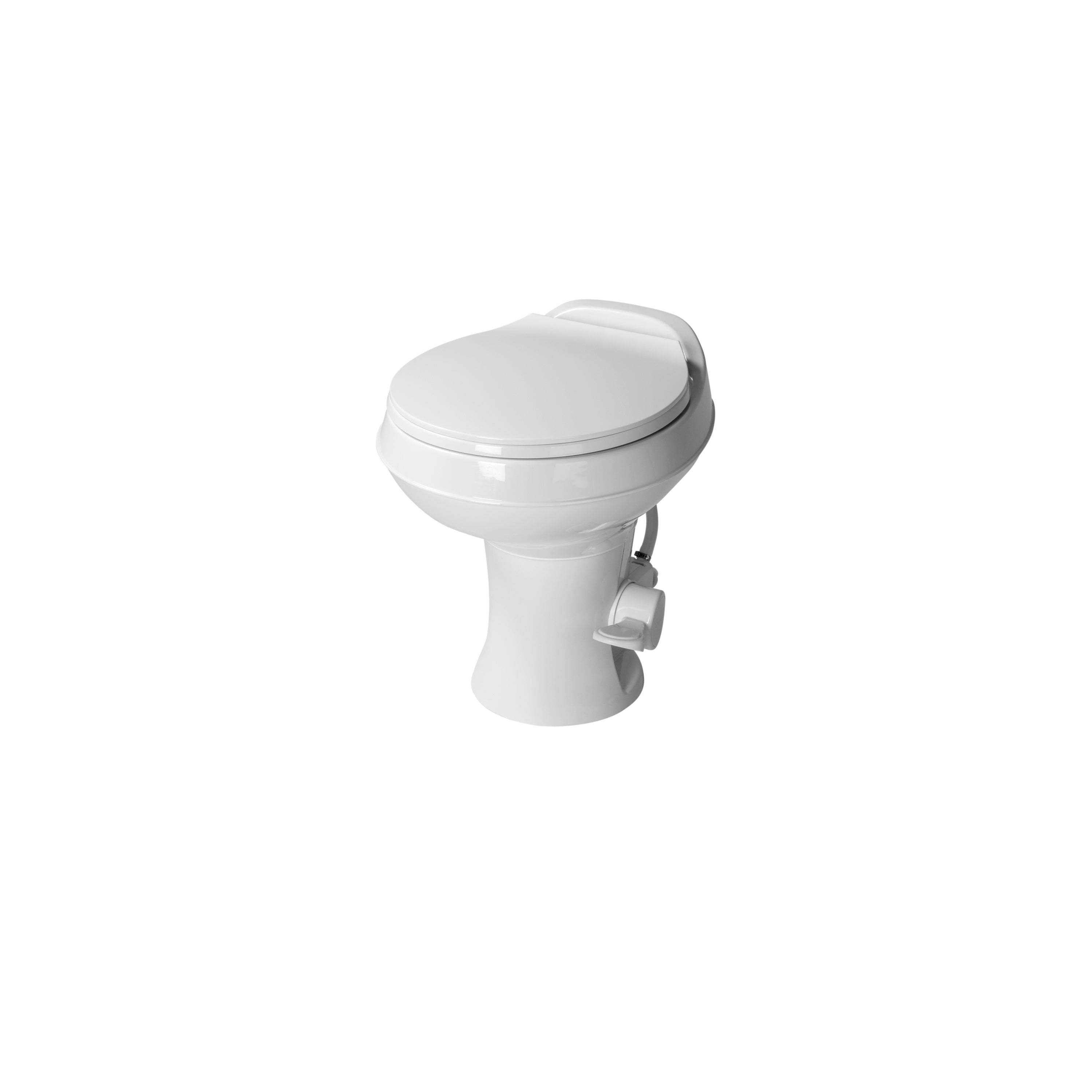 Lippert Flowmax Rv Toilet Round Plastic Bowl Plastic Base - White - Image 2