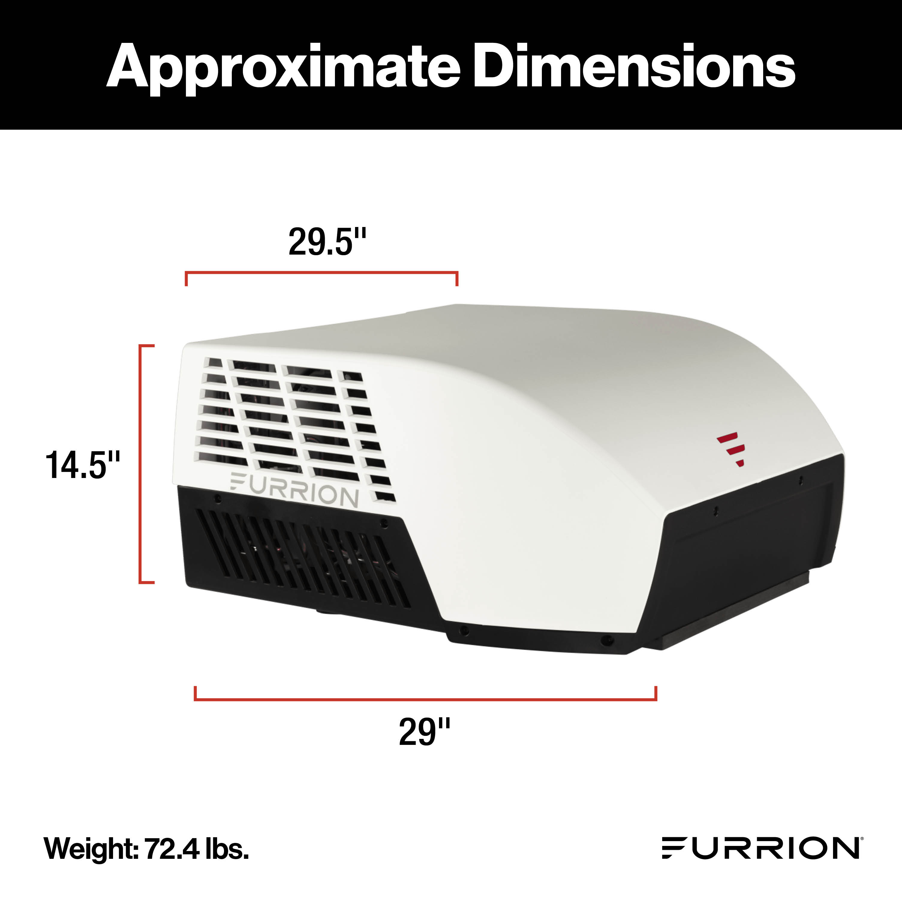 Furrion® - Chill® Cube Variable Speed RV Rooftop Air Conditioner - 18K BTU with Heat Pump - Non-Ducted - 27.5" x 27.5" x 11.5" - #2025008214