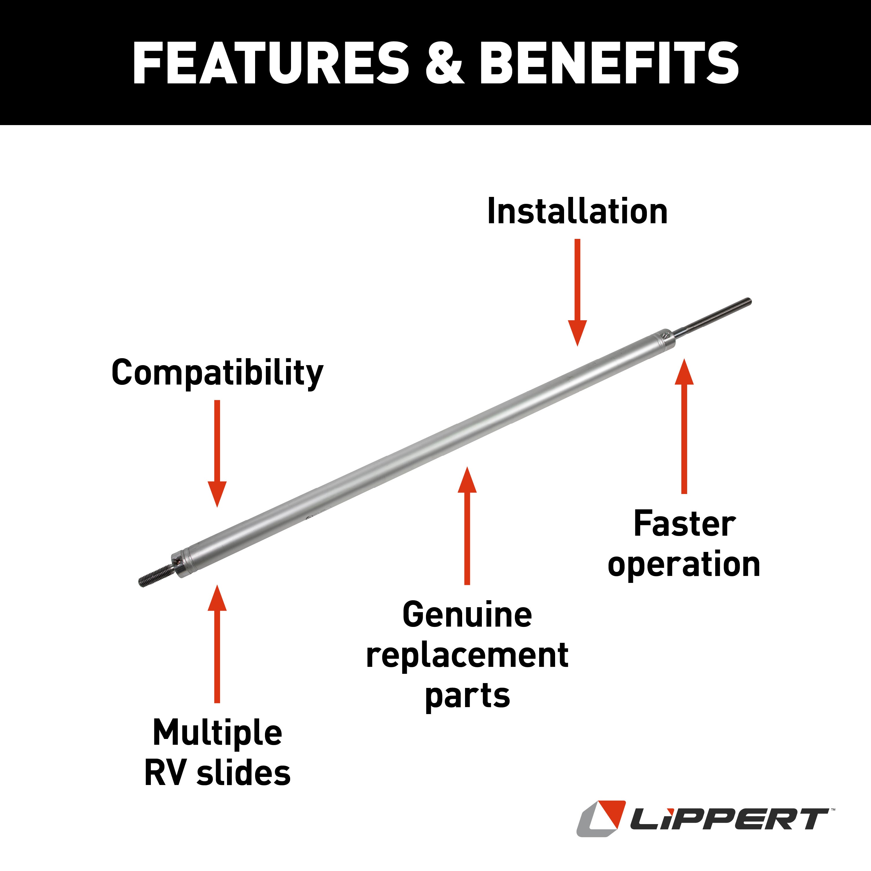 Lippert 53" Hydraulic Cylinder With 38" Stroke; 1-1/2" Bore; 3/4"-10 Thread - Image 3