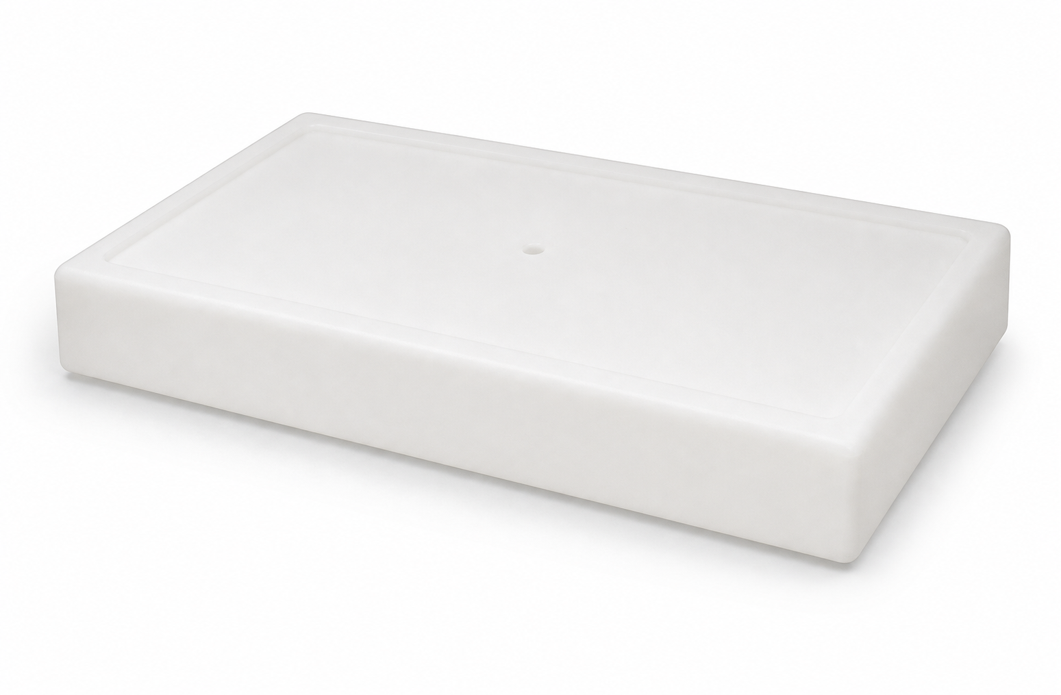 Elkhart Plastics 64 gallon RV fresh water tank 62 x 29 x 8.5 inches - photorealistic three-quarter view