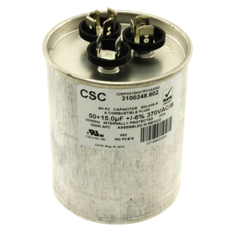Dometic Brisk Air Capacitor Kit 50/15 MFD - Dual Run Capacitor for Rooftop AC - Part# 3100248.602