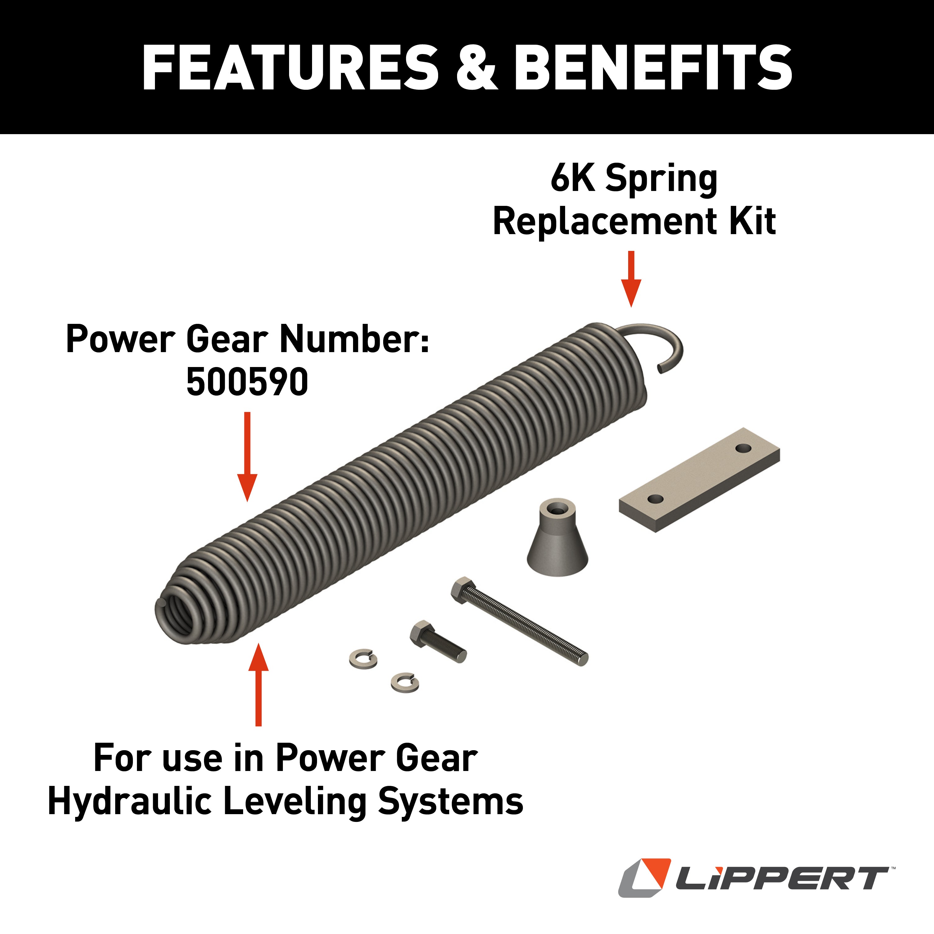 Lippert - 6K Spring Replacement Kit - Power Gear Leveling - Image 2